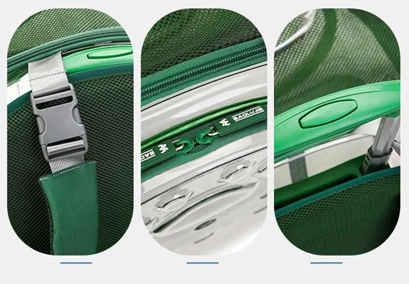 The new pet trolley case transparent go out portable pet backpack