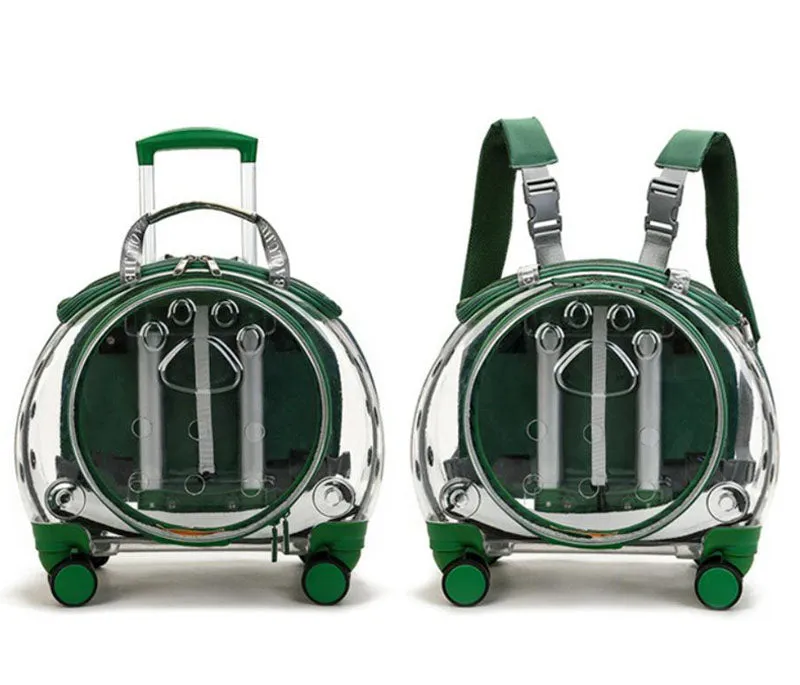 The new pet trolley case transparent go out portable pet backpack
