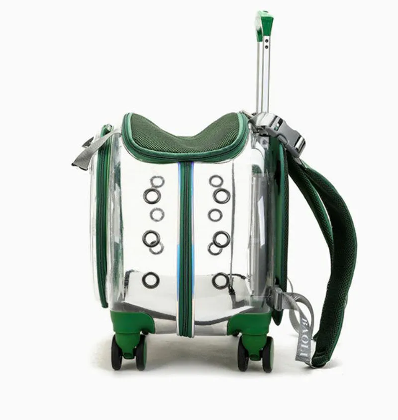 The new pet trolley case transparent go out portable pet backpack