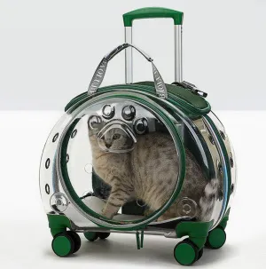 The new pet trolley case transparent go out portable pet backpack