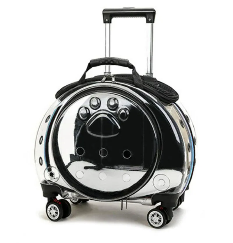 The new pet trolley case transparent go out portable pet backpack
