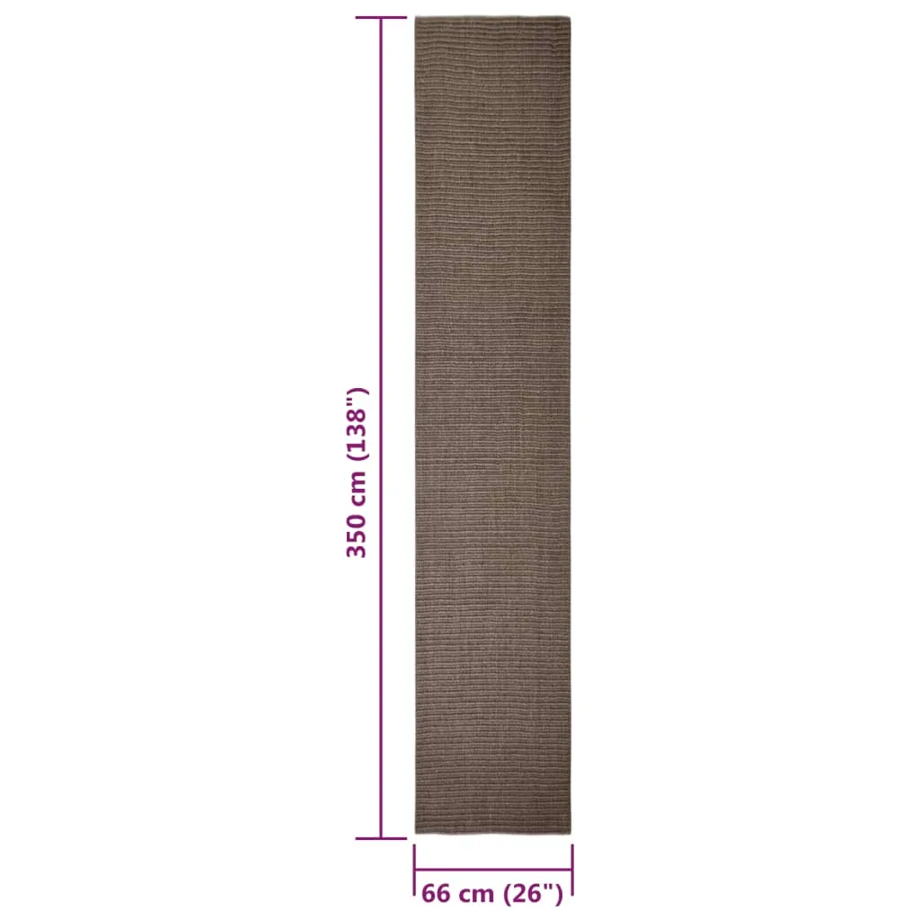 vidaXL Sisal Rug for Scratching Post Brown 66x350 cm