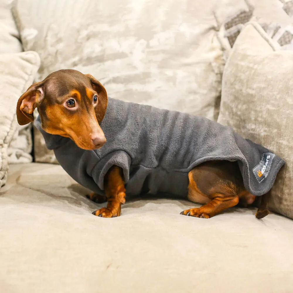 Walksters Dachshund Stay Dry Body Fleece In Grey