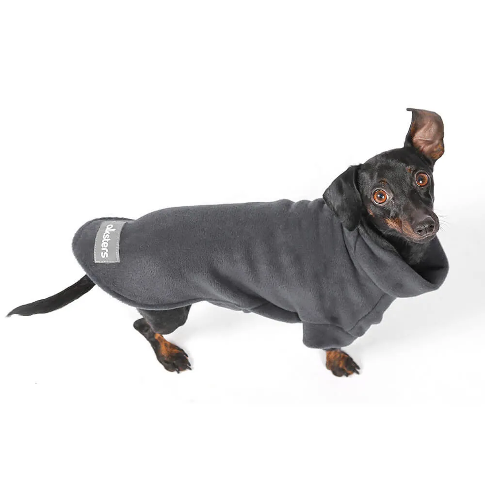 Walksters Dachshund Stay Dry Body Fleece In Grey