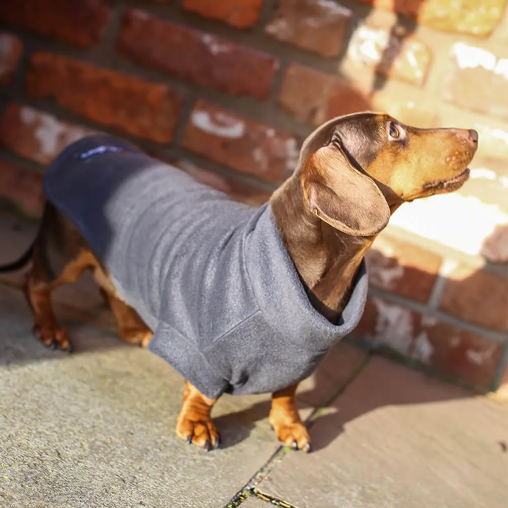 Walksters Dachshund Stay Dry Body Fleece In Grey