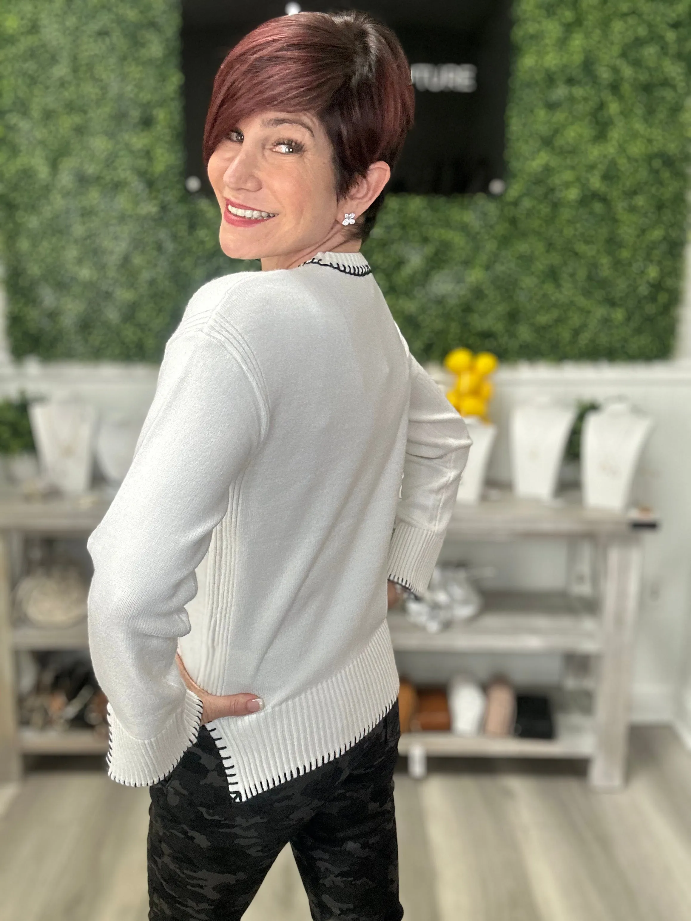 Whipstitch Detail Sweater