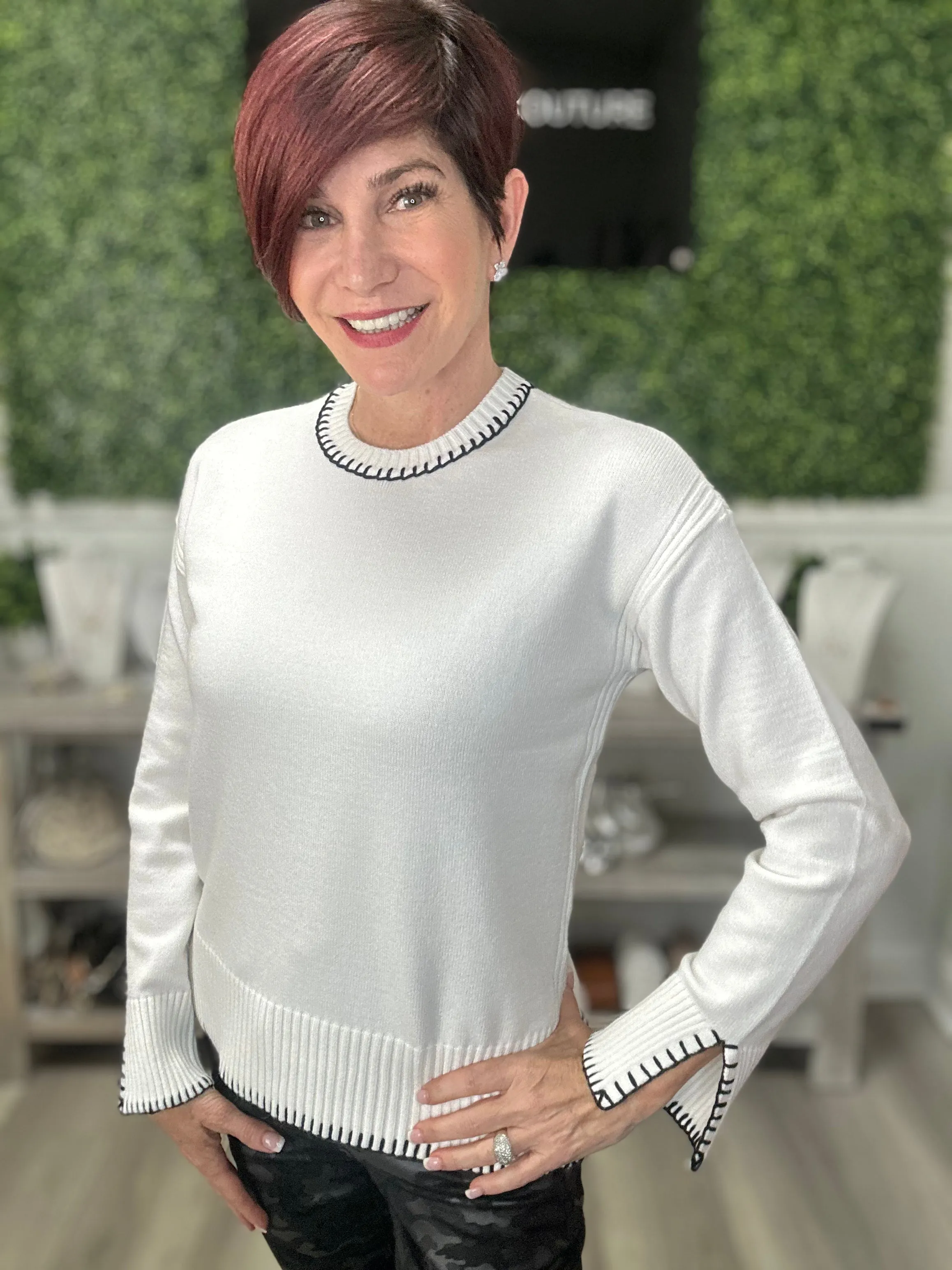 Whipstitch Detail Sweater