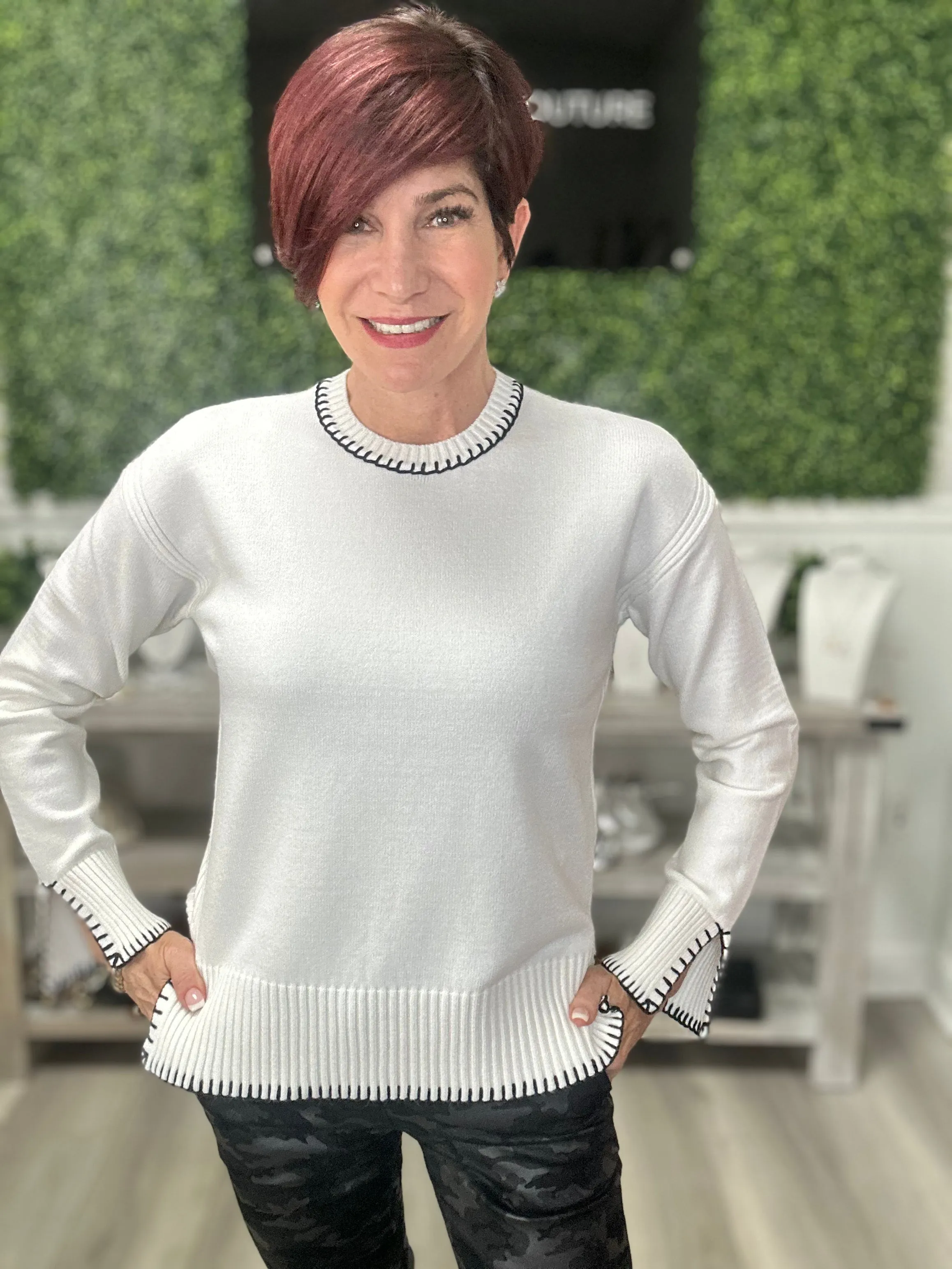 Whipstitch Detail Sweater