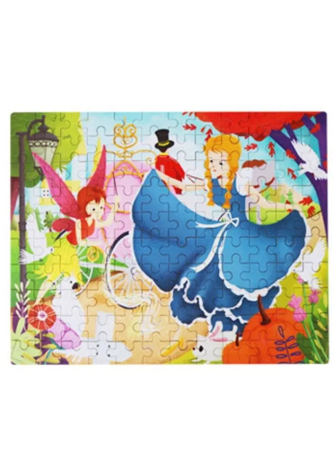 Wooden Jigsaw 120 Pieces Cartoon Animals Fairy Tales Puzzles Children Wood Early Learning Set Montessori Education Toy Kids Gift, Fairy Tale